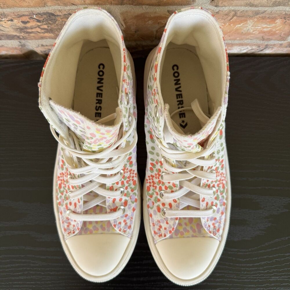 Chuck Taylor All Star Move Things To Grow. Platform High Top. Floral. Sz 10.5 - Picture 5 of 11